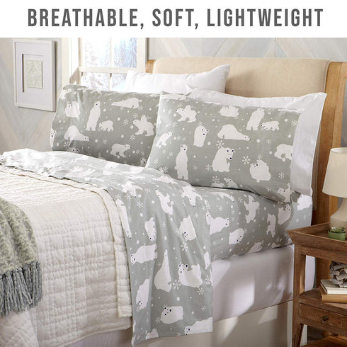 Home Fashion Designs Stratton Collection Extra Soft Printed 100% Turkish Cotton Flannel Sheet Set